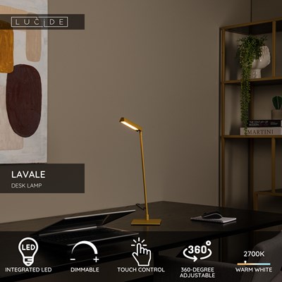 Lucide LAVALE - Desk lamp - LED Dim. - 1x3W 2700K - Ocher Yellow